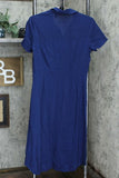 Du Jour Button Front Shirt Midi Dress With Tie Detail Navy XS