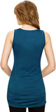Made by Johnny Women's Sleeveless Stretch Tunic Tank Top Teal Small