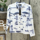 DG2 by Diane Gilman Tie Dye Printed Boxy Jean Jacket