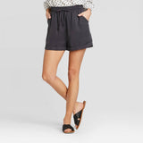 Universal Thread Women's Mid-Rise Tie-Front Utility Shorts 563915 Gray XL