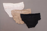 Simply Perfect By Warner's 3 Pairs No Muffin Top Lace Cotton Hipster Briefs