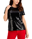 NWT Charter Club Petite Sequinned Popover Top. 100112505PT Petite Large