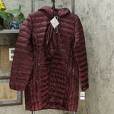 32 Degrees Women's Packable Hooded Down Puffer Coat Bourgogne XXL