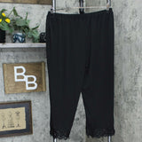 Joan Rivers Petite Pull On Cropped Pants With Lace Cuff Detail