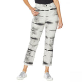 DG2 by Diane Gilman Petite Classic Stretch Tie Dye Straight Cropped Jeans