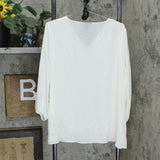 JM Collection Women's Jeweled V-Neck Tiered Hem Blouse