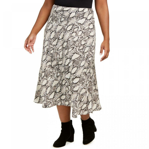 Bar III Women's Plus Size Snake Print Midi Skirt