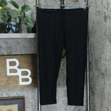 Women with Control Renee's Petite Reversible Crop Pants Black Abstract PXS