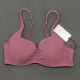 Shade & Shore Women's Lightly Lined Pucker Ribbed Bikini Top