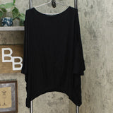 DG2 by Diane Gilman Women's Plus Size Pleat Front Cold Shoulder Dolman Top
