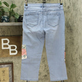 DG2 by Diane Gilman Classic Stretch Embroidered Cropped Jeans Chambray 6