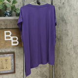 DG2 by Diane Gilman Women's Plus Size Flowy Asymmetric Hem V-Neck Tee