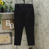 DG2 by Diane Gilman Women's Cropped Stretch Twill Cargo Jeggings Black Medium