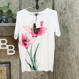 DG2 by Diane Gilman Women's Short Sleeve Floral Print T-Shirt