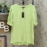 DG2 by Diane Gilman Women's Plus Size Balloon Sleeve Slub Knit T-Shirt