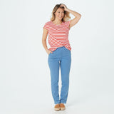 Denim & Co. Petite Original Waist Stretch Side Pocket Pants