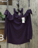 INC International Concepts Women's Ruffle Detail Cold Shoulder Top
