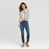 Universal Thread Women's Long Sleeve Button Front Tunic Blouse