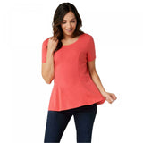 Isaac Mizrahi Live! Women's Short-Sleeve Seamed Peplum Knit Top