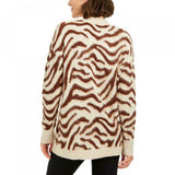 Hooked Up Women's Junior Fit Zebra Print Cardigan Sweater