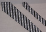 Versa Geometric Striped Necktie Vintage Tie Black Silver