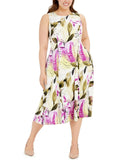 Alfani Plus Size Sleeveless Floral-Print Fit And Flare Dress