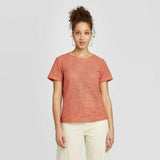 A New Day Women's Eyelet Blouse With Cami Lining Coral XL