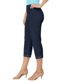 JM Collection Petite Embellished Cuff Tummy Control Capri Pants