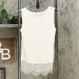 NWT Colleen Lopez Womens Lace-Trim Tank. 638985 X-Small