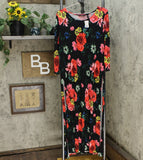 G.I.L.I. Women's 3/4 Sleeve Rib Knit Printed Duster Top