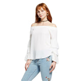 Layered with Love Women's Ruffle Sleeve Off The Shoulder Blouse