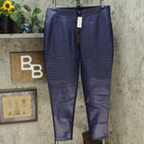 DG2 by Diane Gilman Women's Faux Leather And Ponte Moto Leggings