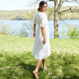 A New Day Women's Short Sleeve Eyelet Midi Dress