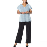MarlaWynne WynneLayers Women's Mixed Media V-Neck Boxy Top