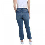 Kenneth Cole Women's Button Fly High Rise Straight Leg Comfort Jeans