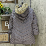 Kenneth Cole Women's Faux Fur Trim Hooded Down Puffer Coat