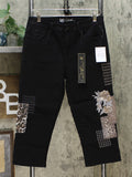 DG2 by Diane Gilman Women's Petite Classic Stretch Embroidered Cropped Jeans