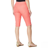 DG2 by Diane Gilman Women's Classic Stretch Pull On Bermuda Shorts Coral Medium