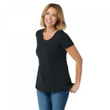 Isaac Mizrahi Live! Women's Short-Sleeve Curved Back Hem Knit Top