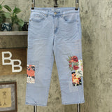 DG2 by Diane Gilman Classic Stretch Embroidered Cropped Jeans Chambray 6