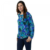 LOGO by Lori Goldstein Women's Floral Long Sleeve Flowy Knit Top