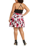 Speechless Trendy Plus Size Solid and Floral Print Dress