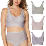 Rhonda Shear 3 Pack Jacquard Ahh Bras With Removable Pads Pastels Medium