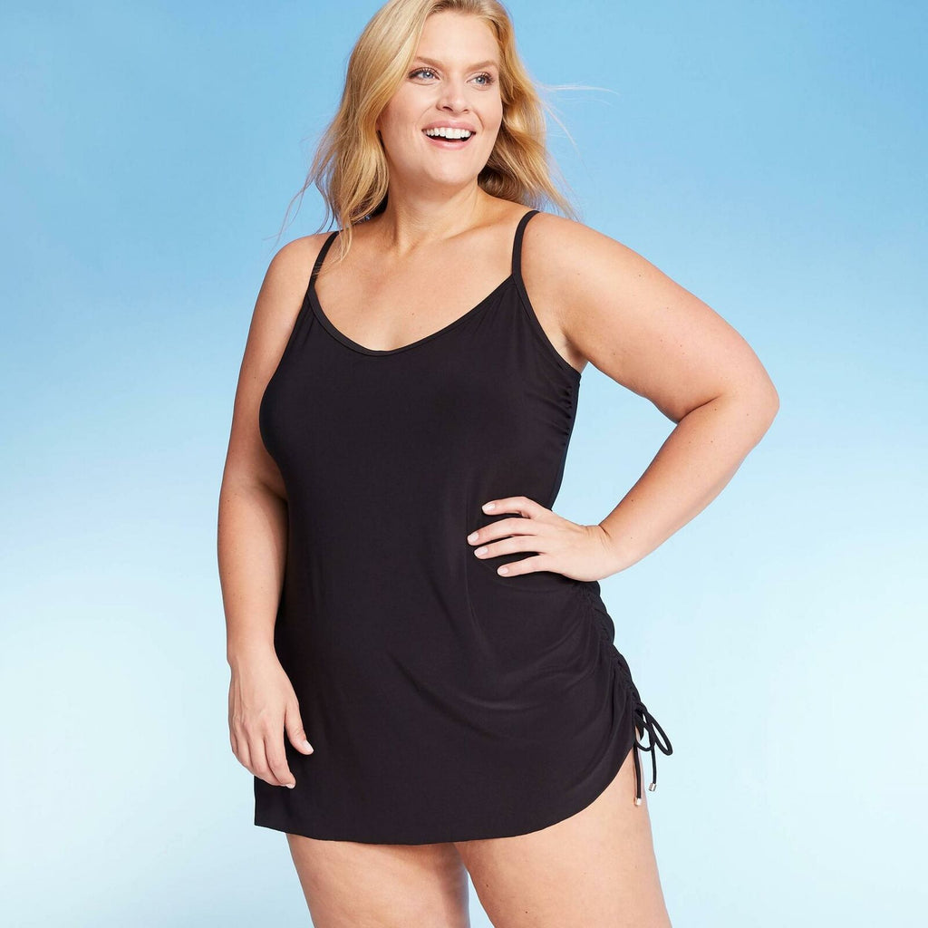 Aqua Green Women's Plus Size Side Tie Swim Dress Biggybargains Aqua Green Women's Plus Size Side Tie Swim Dress Biggybargains