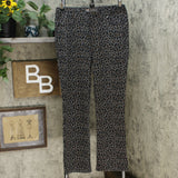 DG2 by Diane Gilman Women's Pull On Ponte Boot Cut Pants Gray Leopard Large