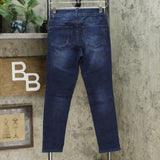 DG2 by Diane Gilman Crosshatch Destructed Skinny Jeans 0 Petite Indigo