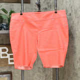 DG2 by Diane Gilman Classic Stretch Pull On Bermuda Shorts Coral Petite 2X