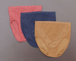 Rhonda Shear Women's Plus Size 3 Pack Jacquard Ahh Brief Panties