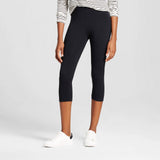 Xhilaration Women's Cotton Capri Leggings PTL-4338 Black L