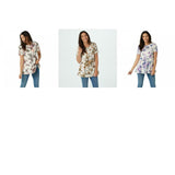 Denim & Co. Women's Printed Jersey Fit and Flare Henley Tunic